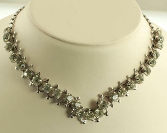 Rhinestone Choker Necklace Made in Czech