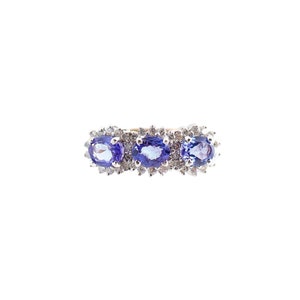 14K Two Tone Tanzanite and Diamond Ring