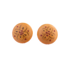 Wooden Button Earrings