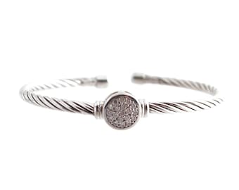 Dyadema Sterling CZ Cable Bracelet