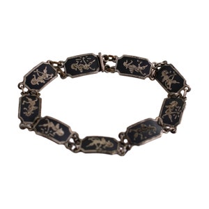 Siam Sterling Niello Dancer Link Bracelet