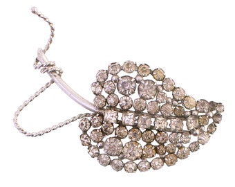 Spilla Foglia Strass