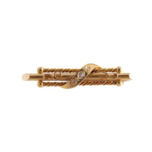 Victorian Diamond Scroll Brooch