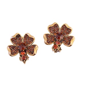 Weiss Orange Rhinestone Earrings