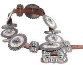 Don Lucas Sterling and Turquoise Concho Belt