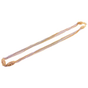 Multi Row Silver and Gold Chain Necklace