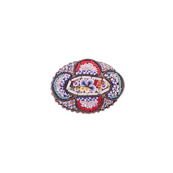 Italian Micromosaic Oval Brooch - image 1