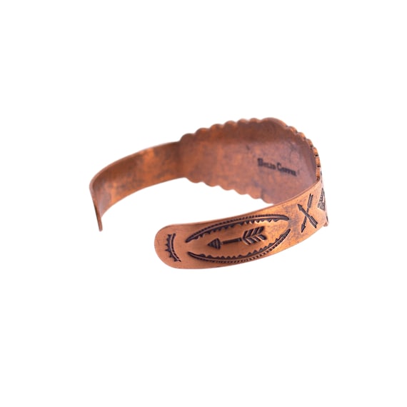 Solid Copper Decorative Cuff Bracelet - image 4
