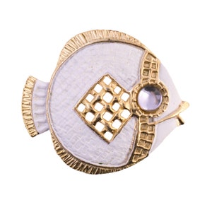 Large Fish Brooch with Reflective Eye