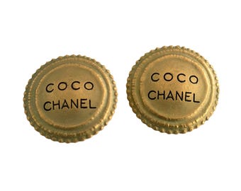 Coco Chanel Button Earrings