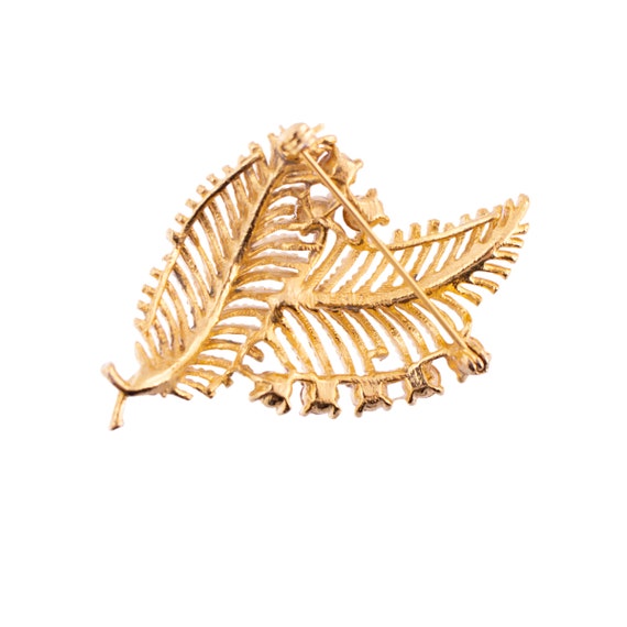 Lisner Leaf Brooch and Earring Set - image 3