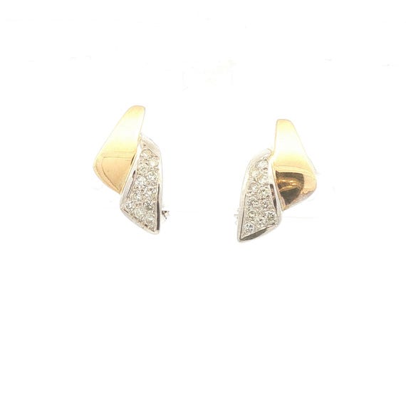 Two Tone Diamond Earrings