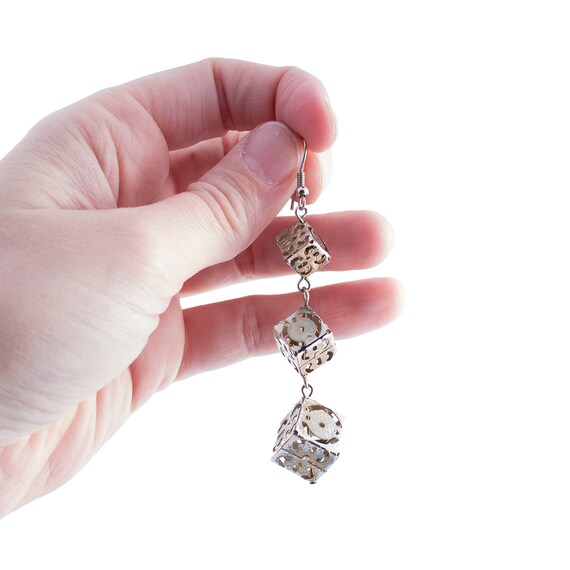 Cutout Boxes Dangle Earrings - image 2