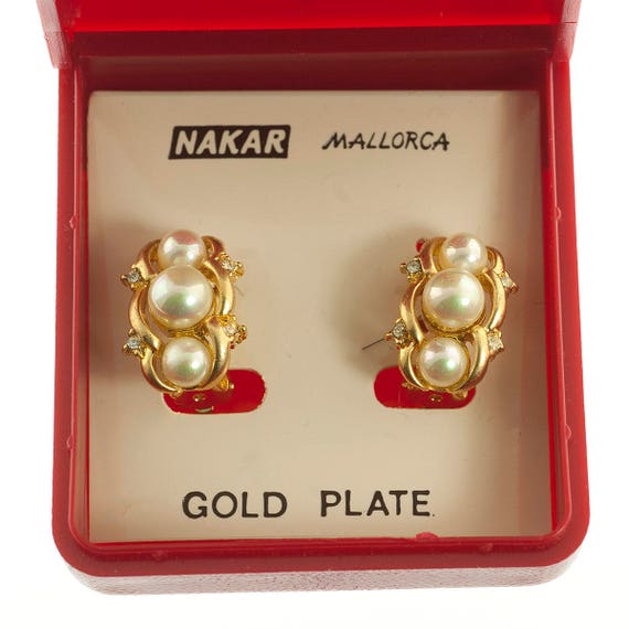 Nakar Faux Pearl Earrings - image 1