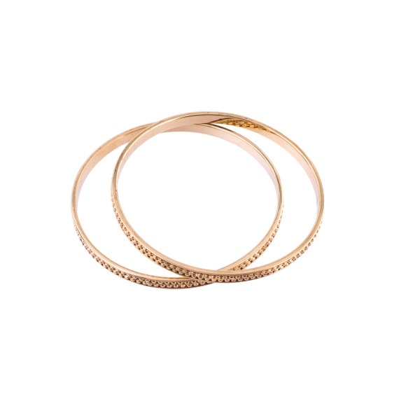 Two Gold Plated Beaded Bangles - image 2