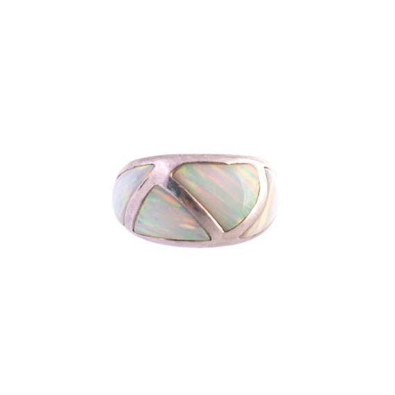 Sterling Silver Synthetic Opal Ring