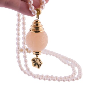 Faux Pearl and Floral Bead Necklace