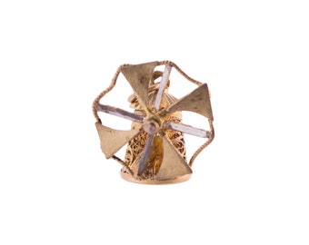 Small Gold Plated Windmill Charm