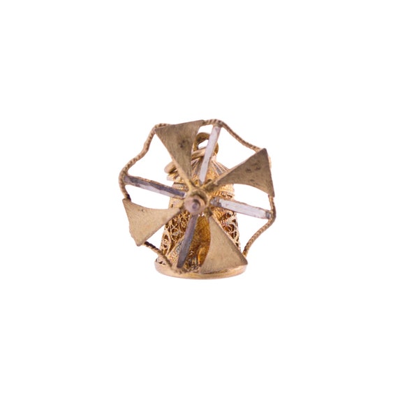 Small Gold Plated Windmill Charm - image 1
