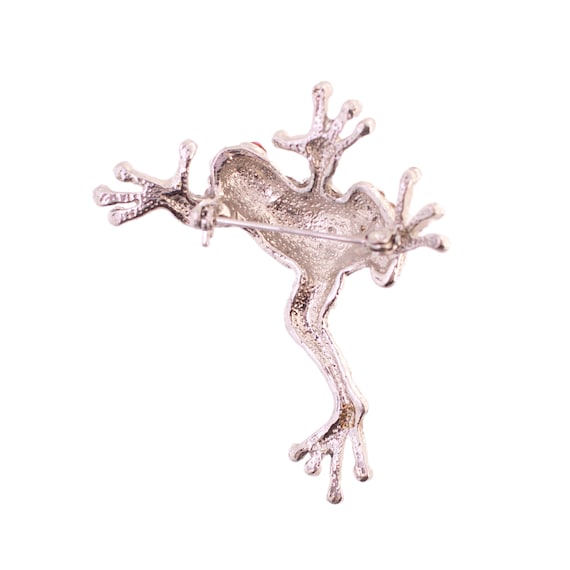 Rhinestone Tree Frog Brooch - image 2