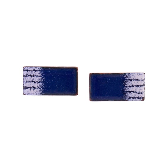 Blue Rectangle Cuff Links