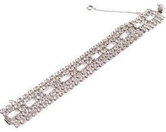 Bracelet large en strass