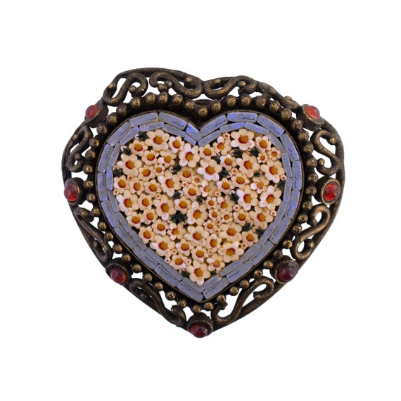 Roxanne Assoulin Micro Mosaic Heart Brooch - image 1
