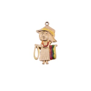 14K Gold Lady with Tapestry Charm
