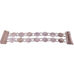 Sterling 2 Row Coin Bracelet