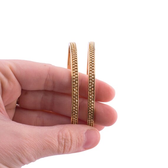 Two Gold Plated Beaded Bangles - image 3