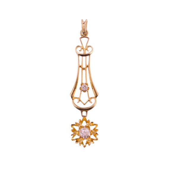 14K Gold Diamond Lavalier Pendant