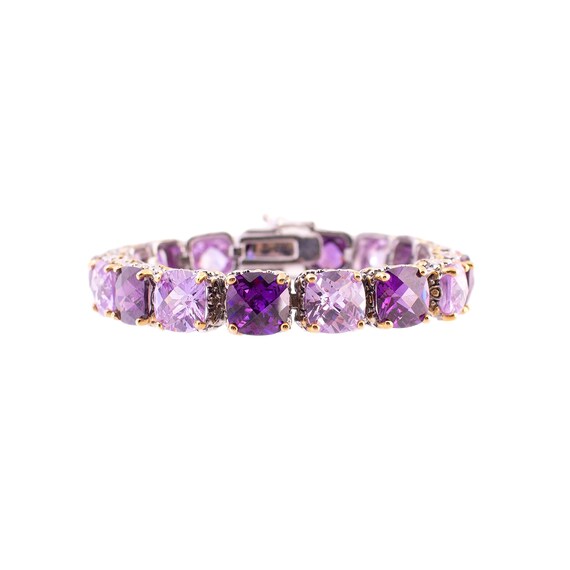 Two Tone Purple Rhinestone Bracelet - image 1