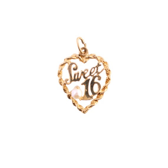 14K Gold Sweet 16 Charm