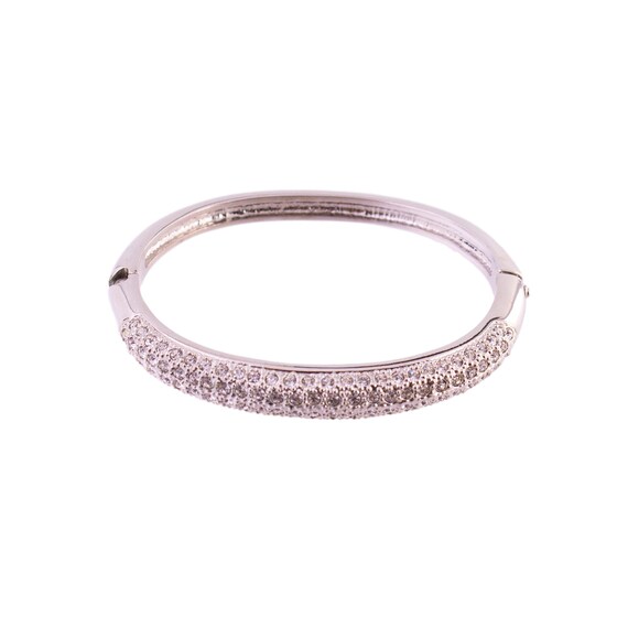 Rhinestone Pave Hinged Bangle - image 2