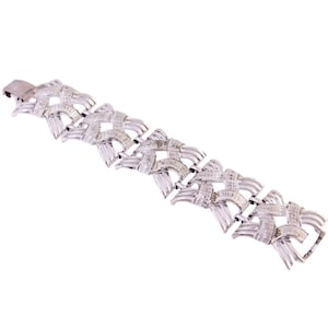 Coro Wide Silver Tone Link Braelet