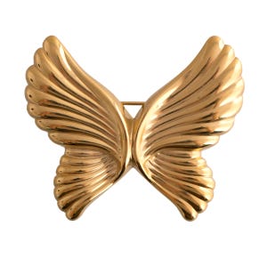 Vintage Gold Plated Butterfly Brooch