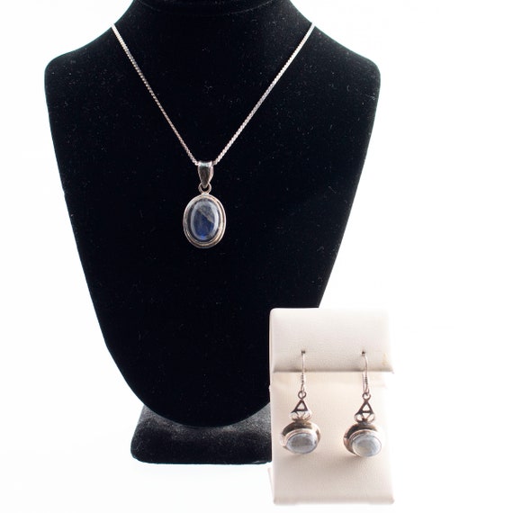 Sterling Silver Labradorite Earring and Necklace … - image 2