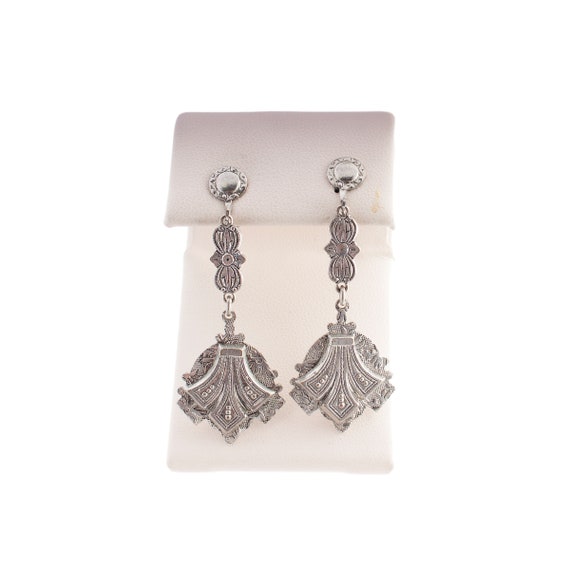 Silver Antique Style Dangle Earrings - image 1