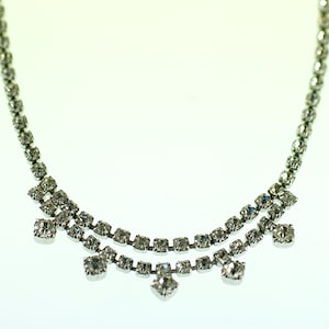 SALE Silver Toned Rhinestone Costume Choker