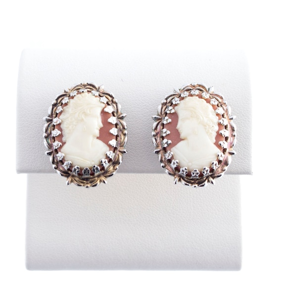 Framed Cameo Earrings - image 1