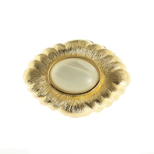 Monet Pearlescent Gold Plated Brooch