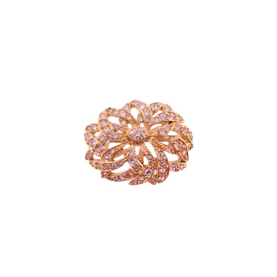 Gold Plated Small Floral Brooch - image 1