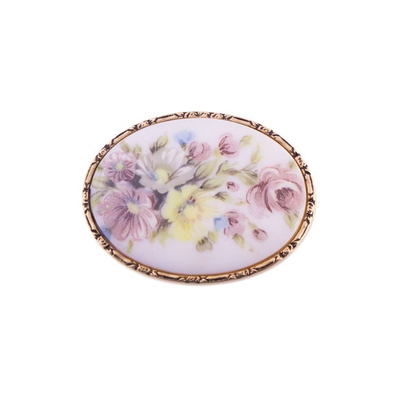 Purple and Yellow Floral Brooch