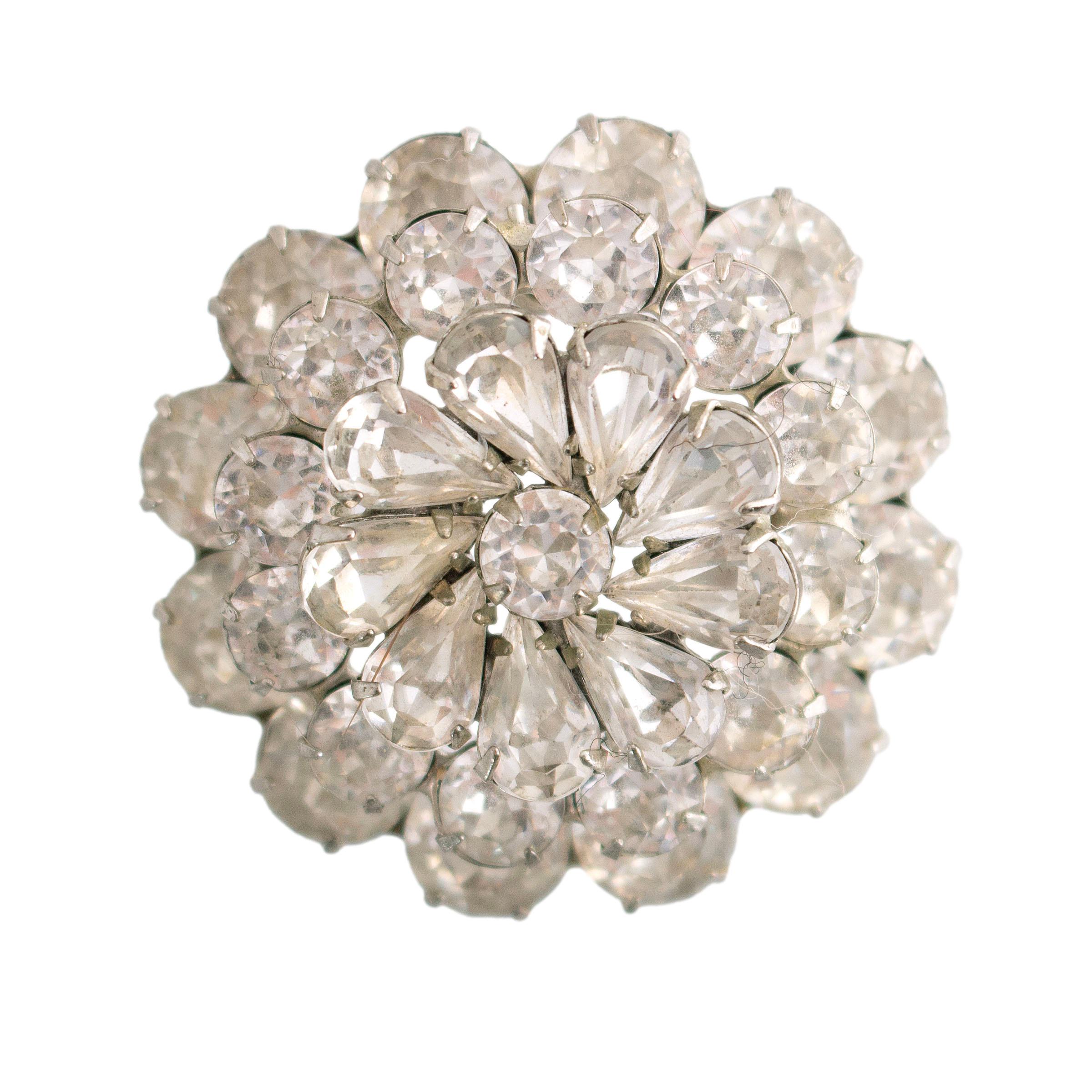 BISOU スズランブローチ ホワイト Weiss Rhinestone Floral Brooch - Etsy