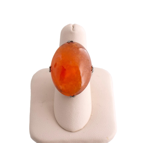 Carnelian Silver Statement Ring - image 1