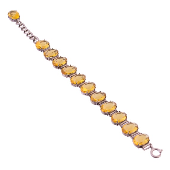 Silver Yellow Stone Bracelet Gem