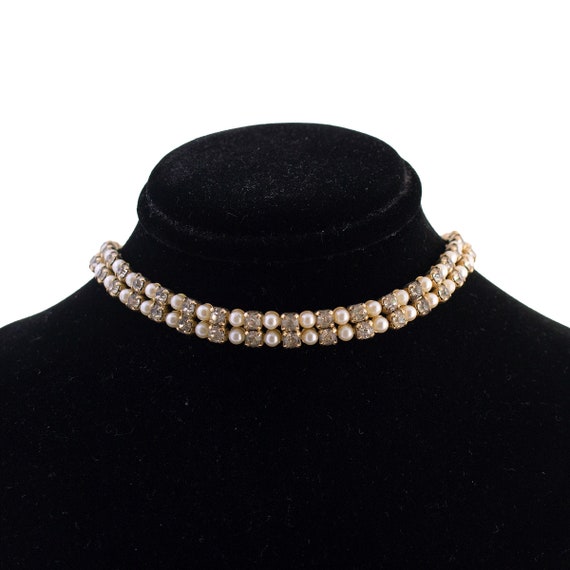 Kramer of New York Faux Pearl and Rhinestone Coll… - image 1
