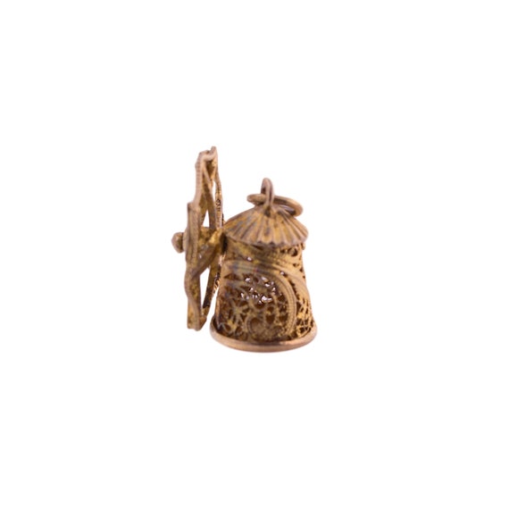 Small Gold Plated Windmill Charm - image 2