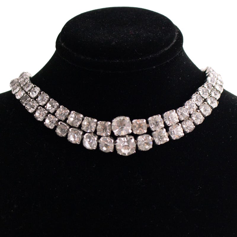 Rhinestone Choker Etsy