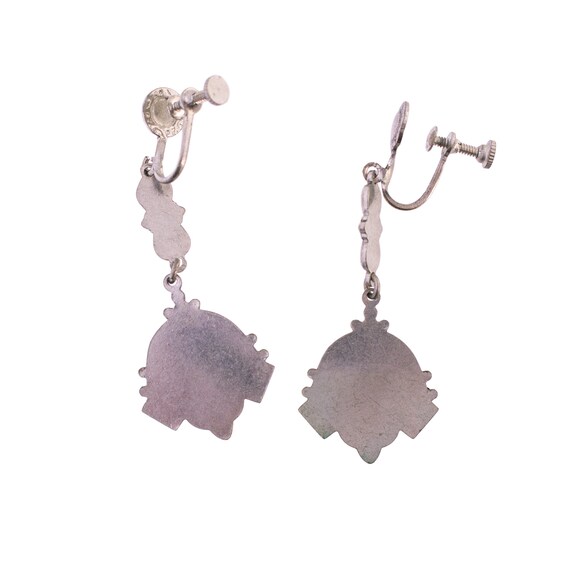 Silver Antique Style Dangle Earrings - image 3